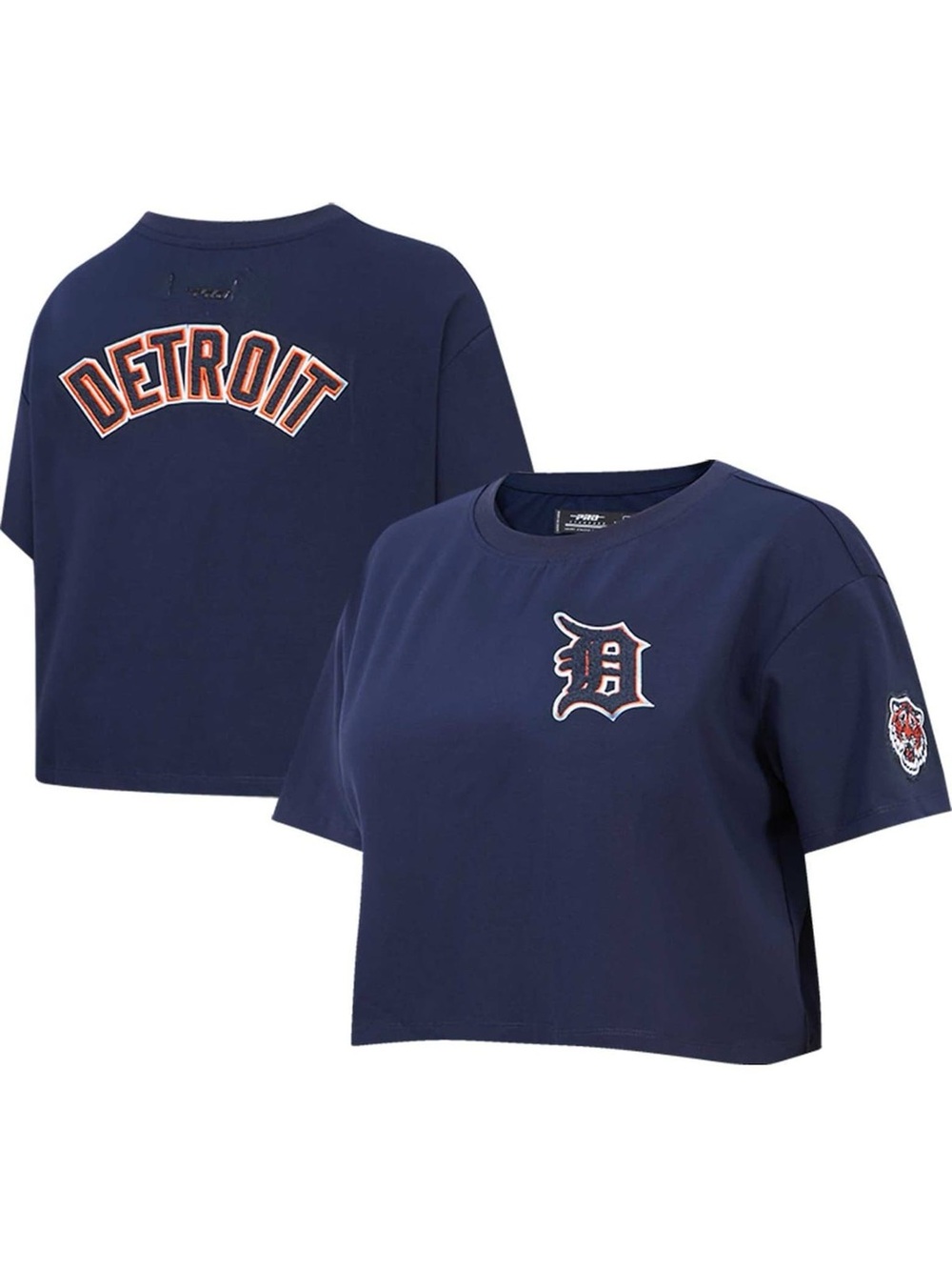 Pro Standard Navy Detroit Tigers Classic Team Boxy Cropped T Shirt